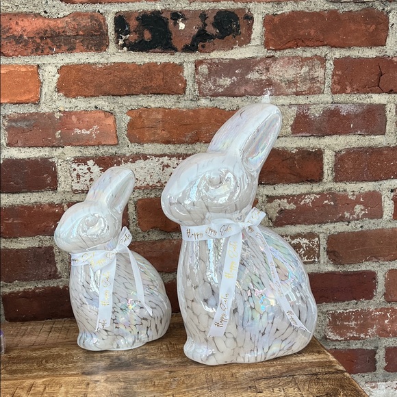 Iridescent Ceramic Bunny Figurines - Picture 2 of 15